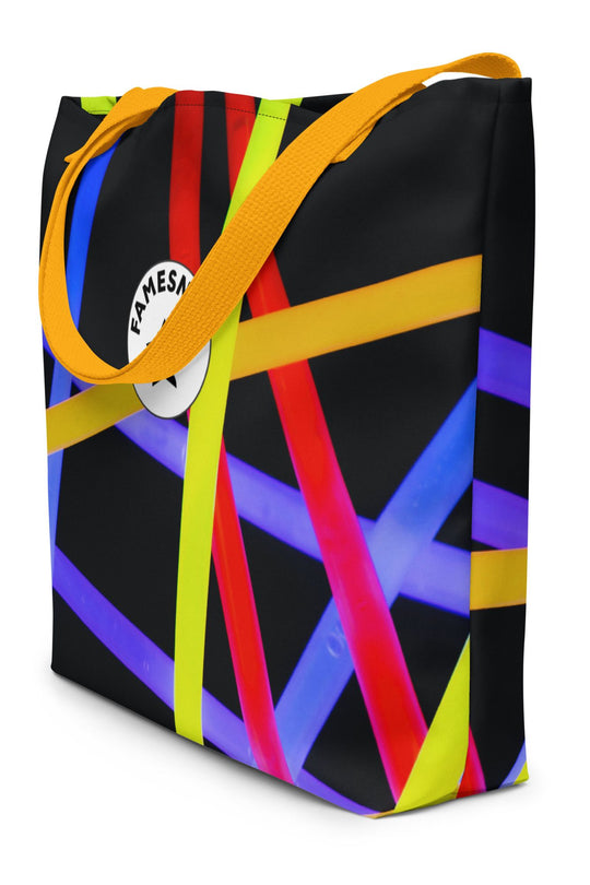 Large Beach Tote Bag w/ Pocket - Famesnob