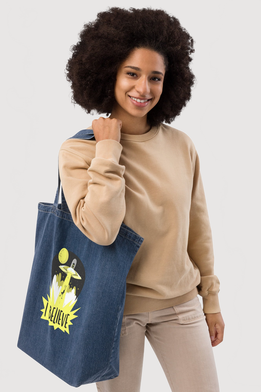 Organic Denim Tote Bag | Mantis - Famesnob