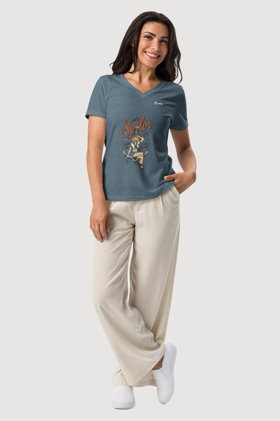 Relaxed V-Neck T-Shirt  | Bella + Canvas - Famesnob