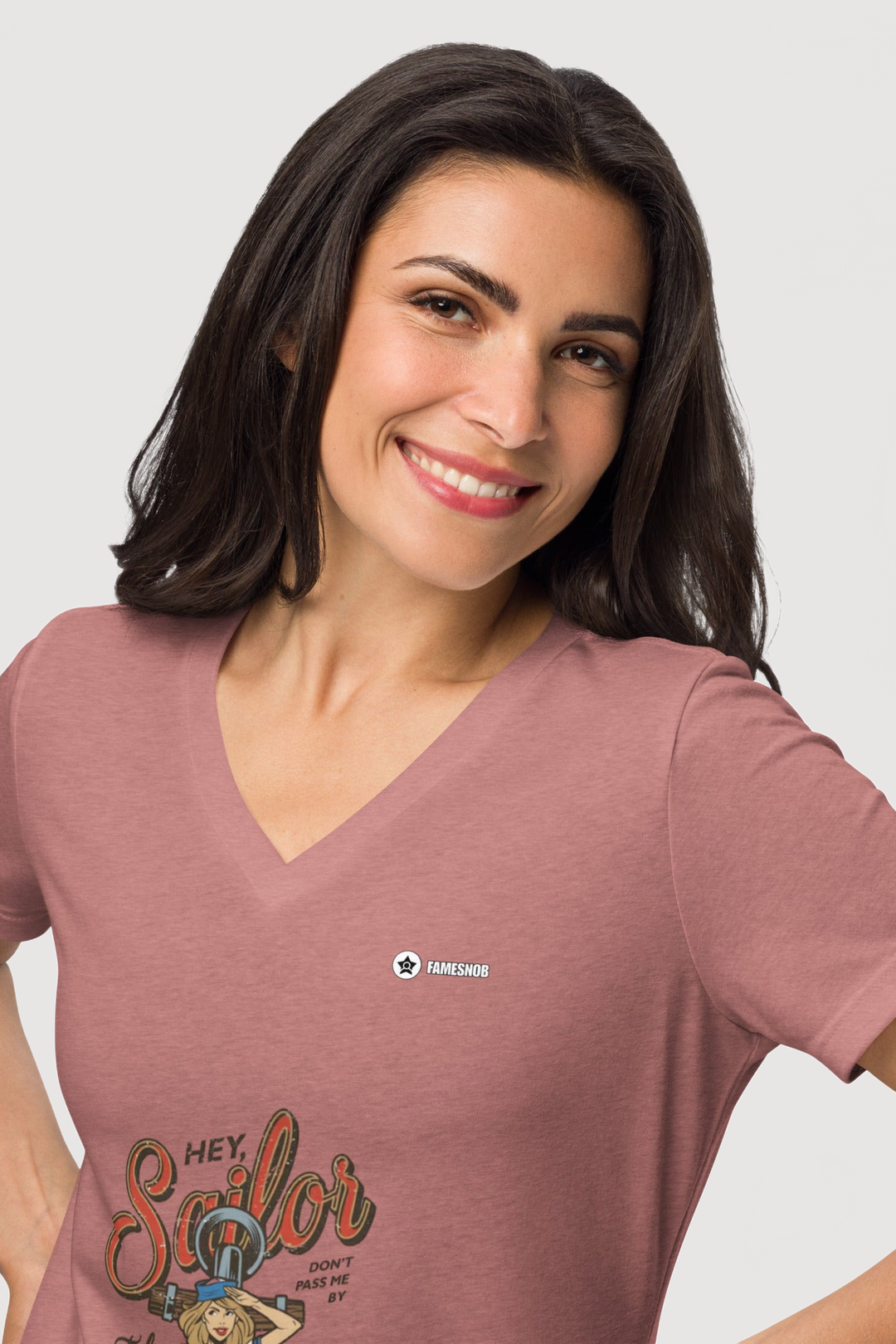 Relaxed V-Neck T-Shirt  | Bella + Canvas - Famesnob