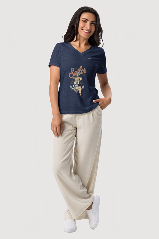 Relaxed V-Neck T-Shirt  | Bella + Canvas - Famesnob