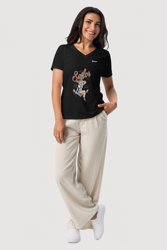 Relaxed V-Neck T-Shirt  | Bella + Canvas - Famesnob
