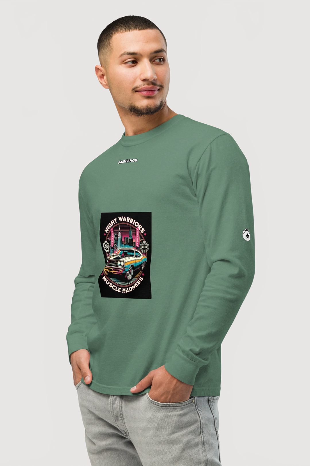 Unisex Garment-Dyed Long-Sleeve Shirt - Famesnob