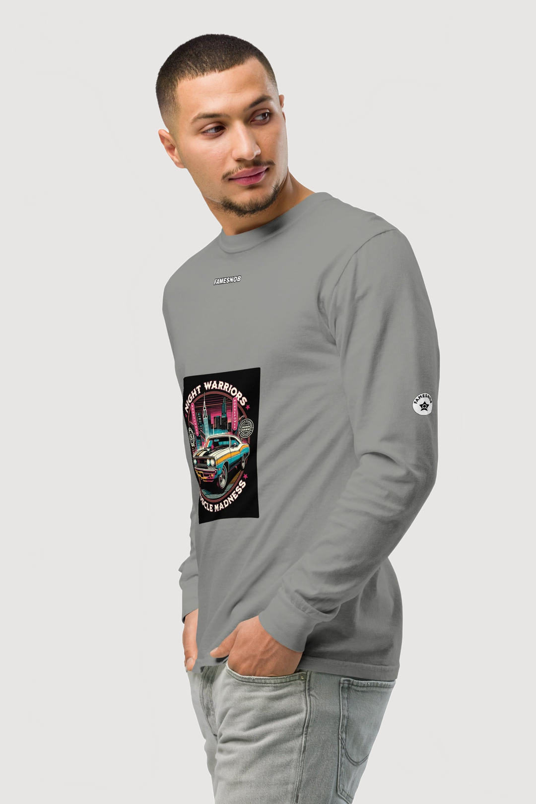 Unisex Garment-Dyed Long-Sleeve Shirt - Famesnob