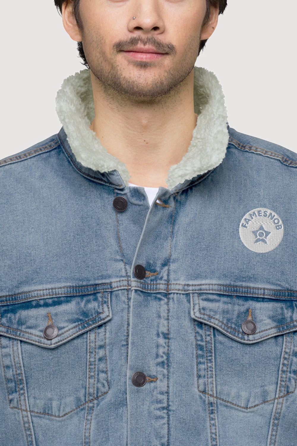 Unisex Sherpa Denim Jacket | Threadfast Apparel - Famesnob
