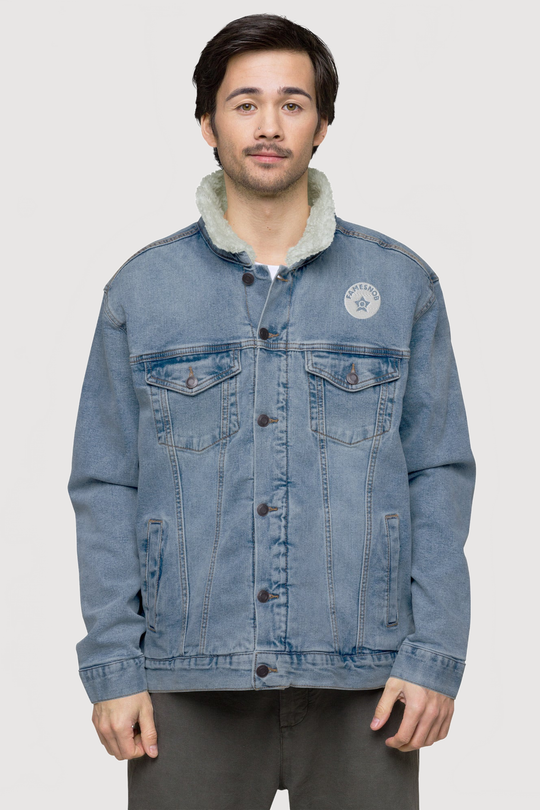 Unisex Sherpa Denim Jacket | Threadfast Apparel - Famesnob